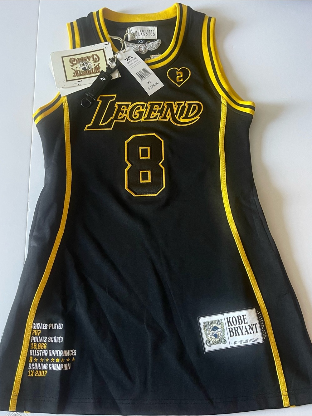 Legend Mamba #8 Black and Yellow Basketball Jersey